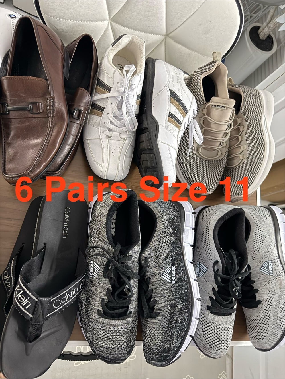 12 Pairs of Mixed Men’s Shoe Bundle Size 11, 12 & 13— Assorted Colors-